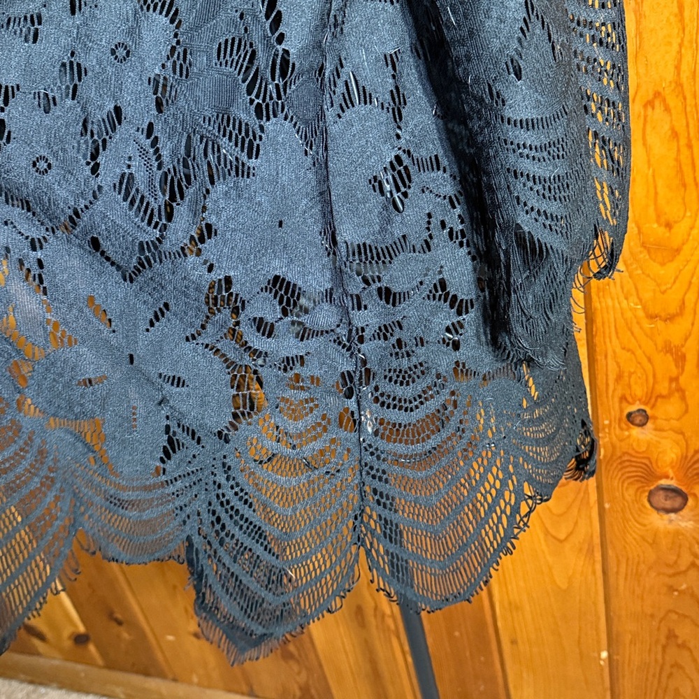 Love, Fire Black Lace Cardigan size medium stylish cover wrap causal or fancy - Picture 2 of 5